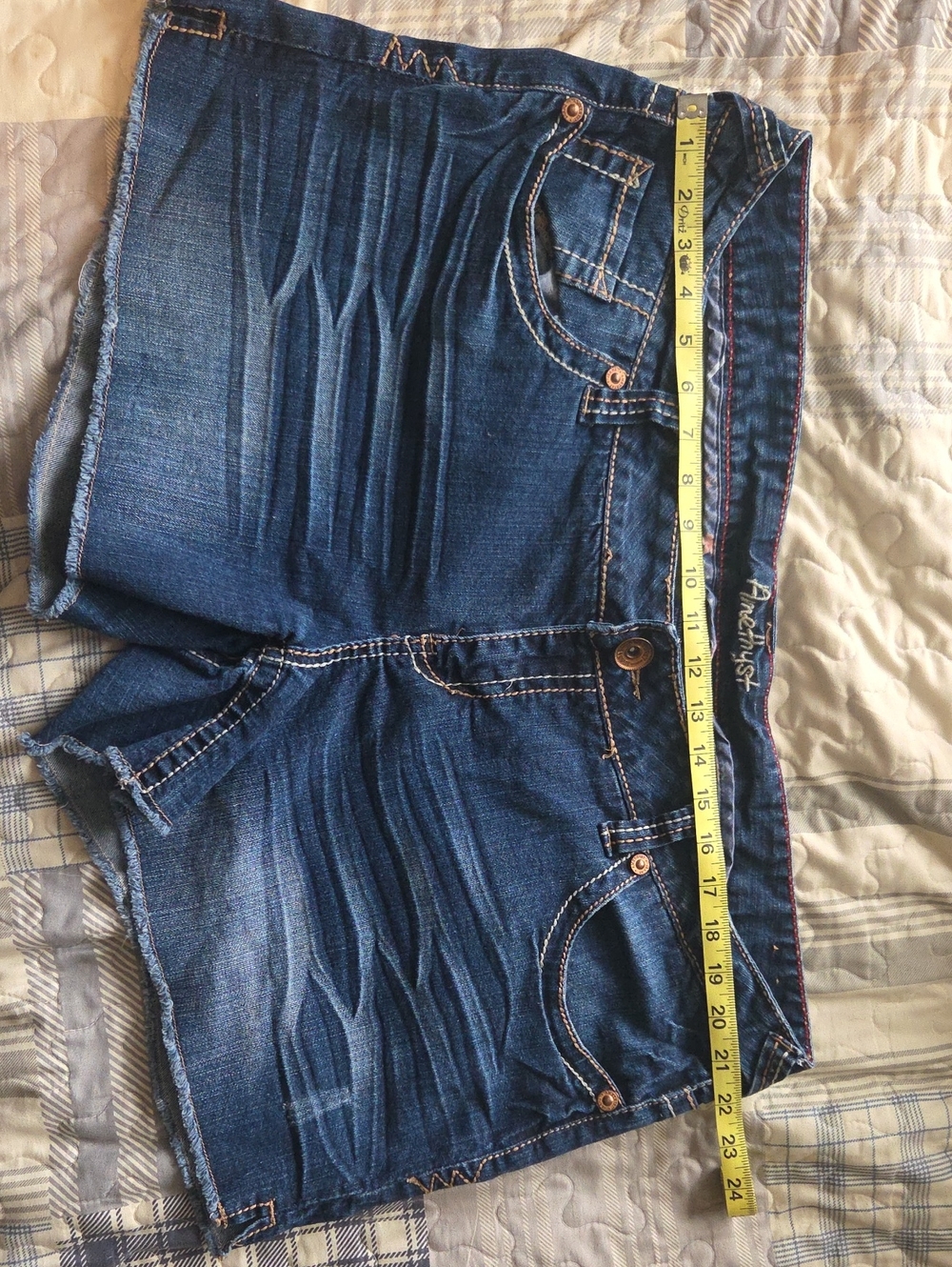 Amethyst Jeans Dark Blue Cropped Denim Shorts